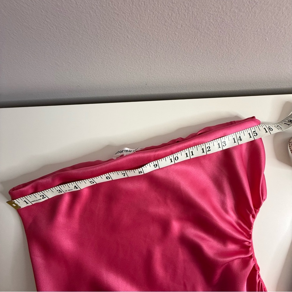 Reformation Nevaeh strapless maxi dress with cutout in Flambé pink Med NWT - Picture 10 of 11